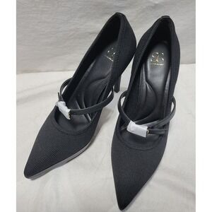 Cosy Island Black Knit Mary Jane Style High Heel Pumps Womens Size 8